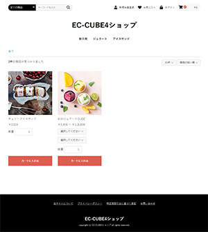 EC-CUBEデフォルト商品一覧ページ